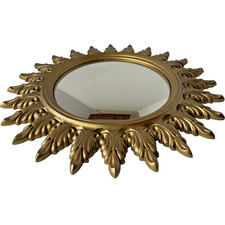 Chinese/Tibetan-Style Circular Convex Mirror with Ornate Ceramic/Stoneware Frame — listing 2