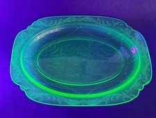 Federal Glass Madrid Green Uranium Depression Glass Sauce/Berry Bowl, 7 inch — listing 4
