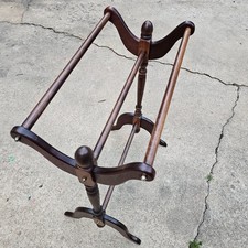 Wooden Floor-Standing Quilt Rack / Blanket Drying Rack with Aluminum Rails — listing 5