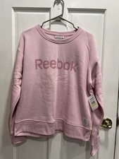 Reebok Women's Rose Pink Logo Crewneck Sweatshirt, Size XL