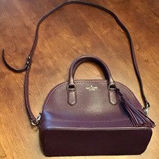 Kate Spade New York Small Doom Satchel in Chambray Denim with Plaid Handles
