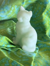Green Uranium Glass Sitting Persian Cat Figurine, 5 inches — listing 3
