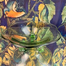 Green Uranium Depression Glass 6 inch Bread & Butter Plate, Block Optic Pattern — listing 4