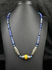 Tibetan/Nepalese Amber-Colored Resin Pendant with Repoussé Silver-Tone Caps and Turquoise Accents — listing 3