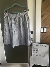 Liz Claiborne Striped Paperbag Waist Midi Skirt with Tie Belt — listing 5