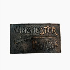 Vintage Winchester Repeating Arms New Haven Conn Brass Belt Buckle, listing 4