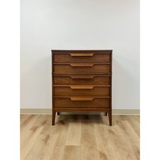 Mid-Century Modern 6-Drawer Double Dresser, Walnut Laminate with Boomerang Pulls — listing 6