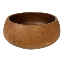 Pair of Vintage Turned Teak Wood Bowls / Dishes — listing 4