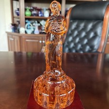 Amber Glass Molded Figural Head Bust Sculpture / Paperweight — listing 4