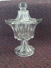 Vintage Sandwich Glass Pressed Glass Tableware Lot (Plates, Bowls, Nappies, Square Dishes, Handled Plate) — listing 2