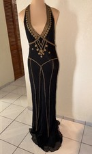 Adrianna Papell Red Beaded-Waist Sleeveless Tulle Evening Gown — listing 2