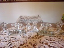 Vintage Elegant Glass Two-Light Double Candelabra with Scrolled Arms and Plume Center Finial
