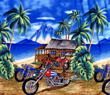 KY's Made in Hawaii Motorcycle Chopper Palm Tree Hawaiian Aloha Shirt, Size XL — listing 3