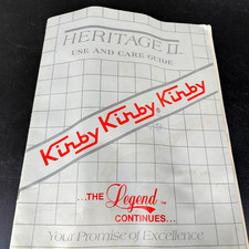 Kirby Heritage II Vacuum Cleaner Use and Care Guide Owner's Manual