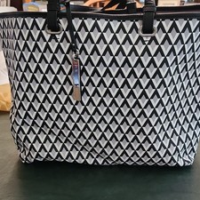 Vince Camuto Pebbled Leather Tote Bag in Blue with Gold Hardware — listing 3