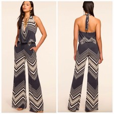 Ramy Brook Navy Wide-Leg Jumpsuit with Tie-Front Waist, Size 2 — listing 3