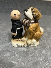 Handmade Ceramic St. Bernard Dog Figurine with Barrel Yes, an impressed stamp or numbers — listing 3
