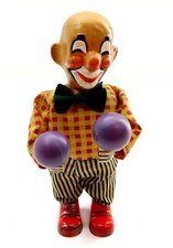 Vintage Wind-Up Juggling Clown Toy with Composition Head and Cloth Body — listing 2
