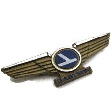 Eastern Air Lines Service Award Wings Lapel Pin, 10K Gold with Enamel Falcon Logo and Diamond Chips 2 diamonds
