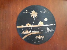 Framed Indian Bharatanatyam Dancer Rice Straw / Palm Leaf Collage Art — listing 6