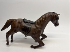 Vintage Leather-Wrapped Horse Figurine with Saddle and Bridle, 25" x 5" x 20"H — listing 6