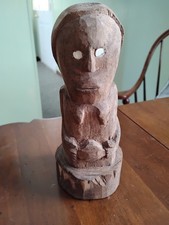 Hand-Carved Wooden Figural Businessman Toilet Paper / Tape Holder with Ticker Tape Novelty, listing 6