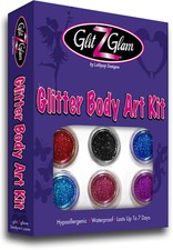 Glitter Tattoo Kit for Face, Body & Nail - 24 Glitter Colors, Stencils, Brushes & Glue Set — listing 4