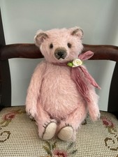Mohair Teddy Bear in Bavarian Lederhosen with Felt Hat and Alpine Vest