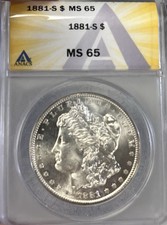 1881-S Morgan Silver Dollar ANACS MS65/65 — listing 2