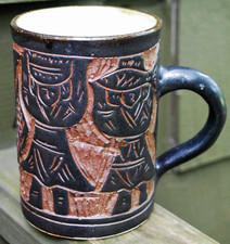 Black Pottery Vase with Applied Lizard/Reptile Figures and Incised Geometric Bands — listing 4