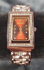 Avenue Women's Quartz Watch Yellow Snakeskin Band Rhinestone Numerals — listing 3