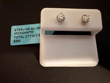 Vintage Sterling Silver Teardrop Screw-Back Dangle Earrings