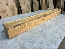 Oak Mantel Surround with Marble-Look Tile Insert and Hearth (Carved Floral Corner Blocks) — listing 2