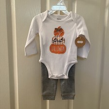 Mud Pie Halloween baby outfit Baby Girl Halloween 3-Piece Outfit - 'Boo' Bodysuit, Candy Corn Leggings & Headband, 6-9 Months — listing 4