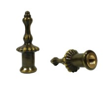 Pair of Vintage Cast Brass Decorative Finials with Foliate Acanthus Leaf Motif — listing 4