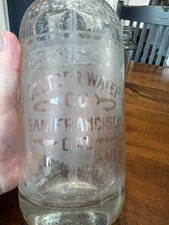 Antique Shasta Water Co. Glass Seltzer Bottle with Original Pewter Siphon Top — listing 2