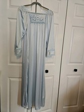 Vintage Brownstone Studio Blush Pink Nylon Long Nightgown with Lace & Embroidered Yoke — listing 4