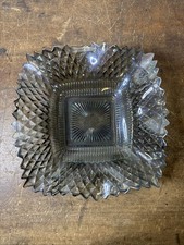 Indiana Glass Diamond Point 7" Square Ruffled Sawtooth Edge Plate — listing 3