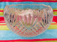 L.E. Smith Glass Pineapple Pattern Pressed Glass Punch Bowl 13in — listing 2