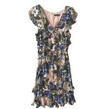 Tommy Hilfiger Women's Navy & White Floral Print Flutter-Sleeve Top, Size Large — listing 6