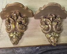 Vintage Italian Giltwood Wall Sconce Shelf / Candle Bracket — listing 6