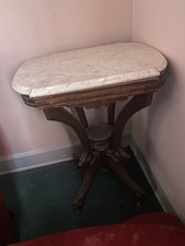 Painted Wood Single-Drawer Side Table with Turned Legs and Lower Shelf — listing 3