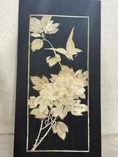Vintage Japanese Straw Art (Mugiwara-zaiku) Crane Picture, Framed — listing 2