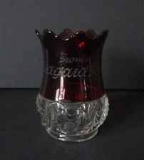 Antique Ruby-Stained Souvenir Toothpick Holder "Newton, Iowa" - Early American Pattern Glass (EAPG) — listing 6