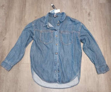 Velvet Heart Chambray Denim Shirt Dress with Belt, Size M — listing 6