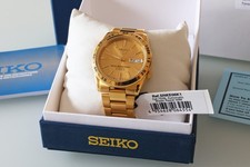 Vintage Seiko 5 Automatic Day-Date Wristwatch, Gold Dial, TV/Cushion Case