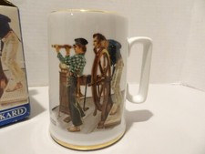 Norman Rockwell Museum "River Pilot" Collectible Mug with Gold Trim — listing 6