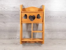 Vintage Pine Display Cabinet / Wall Unit with Glass-Door Hutch, Drop-Front Desk Section and Lower Cupboards — listing 3