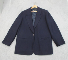 Requirements Women's Navy 100% Wool Double-Breasted Blazer with Gold Buttons, Size 14 — listing 2