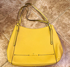Vintage Liz Claiborne Dark Green Faux Leather Dome Satchel Handbag with Brown Trim, 12 x 9.5 in, listing 5